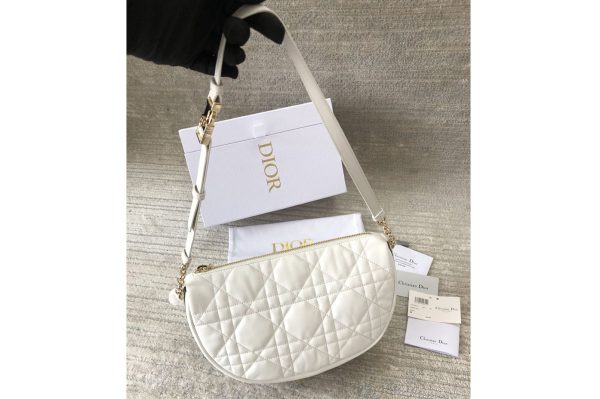 Replica Christian Dior M7201 Medium Dior Vibe Hobo bag in White Cannage Lambskin