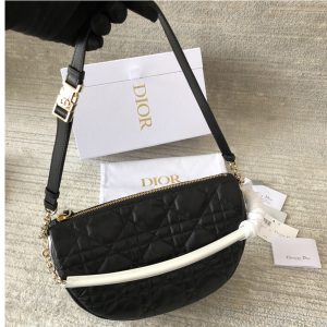 Replica Christian Dior M7201 Medium Dior Vibe Hobo bag in Black Cannage Lambskin