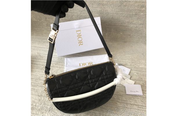 Replica Christian Dior M7201 Medium Dior Vibe Hobo bag in Black Cannage Lambskin