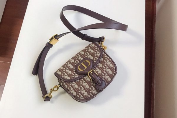 Replica Christian Dior M9317 Small Dior Bobby Bag in Brown Dior Oblique Jacquard