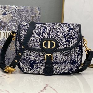 Replica Christian Dior M9319 Medium Dior Bobby Bag in Blue Toile de Jouy Reverse Jacquard