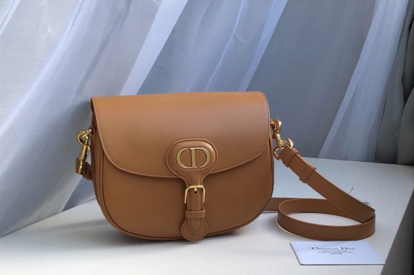 Replica Christian Dior M9319 Medium Dior Bobby Bag in Brown Box Calfskin