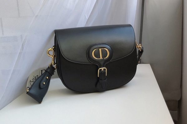 Replica Christian Dior M9319 Medium Dior Bobby Bag in Black Box Calfskin