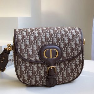 Replica Christian Dior M9319 Medium Dior Bobby Bag in Brown Dior Oblique Jacquard