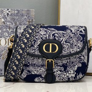 Replica Christian Dior M9320 Large Dior Bobby Bag in Blue Toile de Jouy Reverse Jacquard