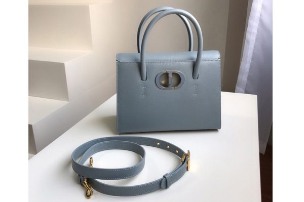 Replica Christian Dior M9321 Dior Medium St Honoré tote bag in Cloud Blue Grained Calfskin