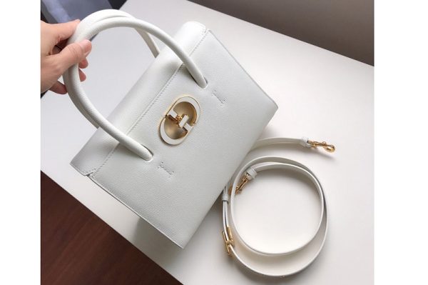 Replica Christian Dior M9321 Dior Medium St Honoré tote bag in White Grained Calfskin