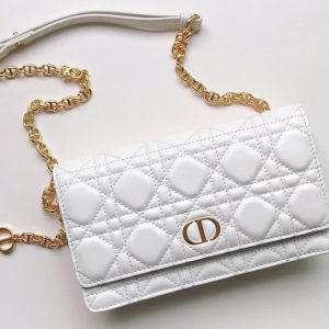 Replica Christian Dior S5091 Dior Caro belt pouch With Chain Bag in Latte Supple Cannage Calfskin