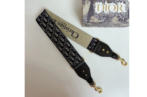 Replica Christian Dior S8540 Dior shoulder strap in Black Dior Oblique Jacquard