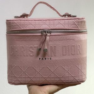 Replica Christian Dior S5417 Diortravel Vanity Case in Pink Dior Oblique Canvas