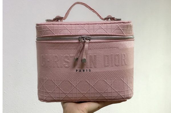 Replica Christian Dior S5417 Diortravel Vanity Case in Pink Dior Oblique Canvas