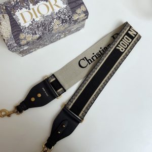 Replica Christian Dior S8540 Dior shoulder strap in Black Christian Dior Embroidery