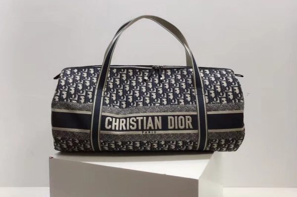 Replica BEIGE AND BLACK DIOR OBLIQUE JACQUARD DUFFLE BAG in Beige and black Dior Oblique jacquard