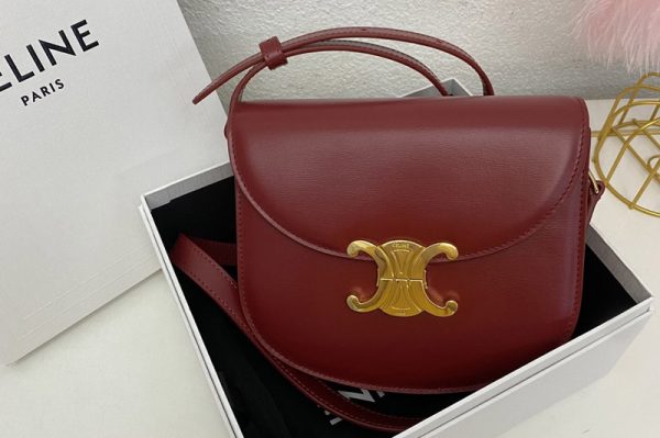 Replica Celine 110413 TEEN BESACE TRIOMPHE bag IN Red SHINY CALFSKIN