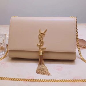 Replica Saint Laurent YSL 354119 Medium Kate Tassel Chain Bag Beige Smooth Leather