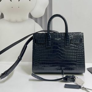 Replica Saint Laurent 392035 YSL CLASSIC SAC DE JOUR NANO bag IN Navy Blue CROCODILE-EMBOSSED SHINY LEATHER