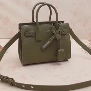 Replica Saint Laurent YSL 466283 Nano Sac De Jour Souple Bag In Green Grained Leather