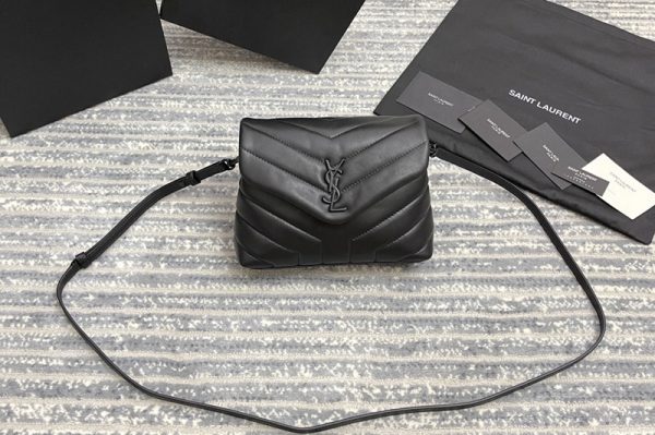 Replica Saint Laurent 467072 YSL Loulou Toy Bag In Black Matelasse Y Leather