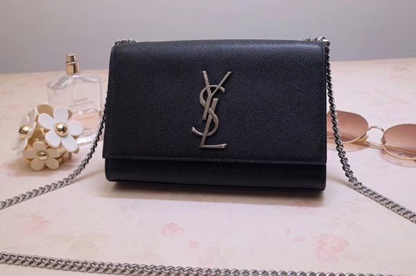 Replica Saint Laurent YSL 469390 Kate Small Bags In Black Grain De Poudre Embossed Leather