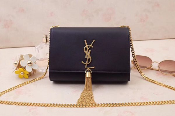 Replica Saint Laurent 474366 Kate Small With Tassel Bags In Black Smooth Leather Gold Hardware