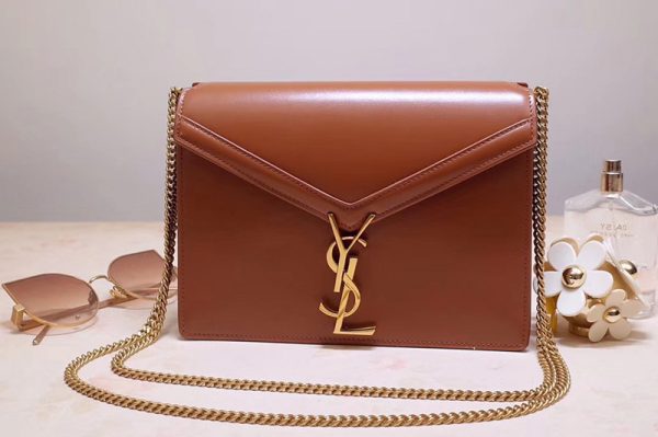 Replica Saint Laurent YSL 532750 Cassandra Monogram Clasp Bags In Tan Smooth Leather