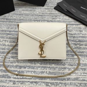 Replica Saint Laurent 532750 YSL Cassandra Monogram Clasp Bags In White Smooth Leather