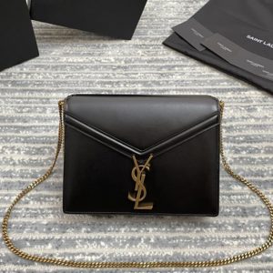 Replica Saint Laurent 532750 YSL Cassandra Monogram Clasp Bags In Black Smooth Leather