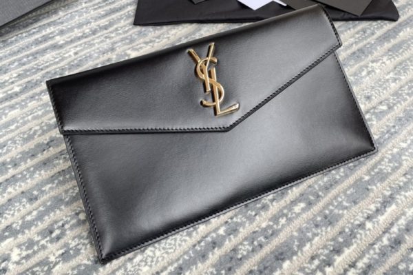 Replica Saint Laurent 565739 YSL uptown pouch in Black Smooth Leather