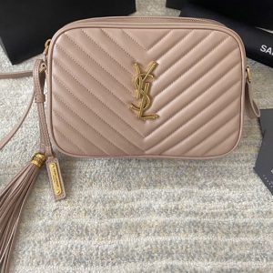 Replica Saint Laurent 612544 YSL LOU CAMERA BAG IN Pink QUILTED LEATHER