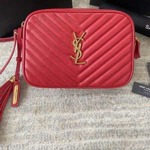 Replica Saint Laurent 612544 YSL LOU CAMERA BAG IN Red QUILTED LEATHER