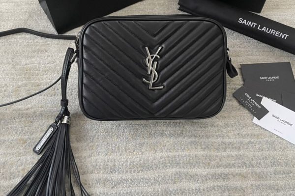 Replica Saint Laurent 612544 YSL LOU CAMERA BAG IN Black QUILTED LEATHER