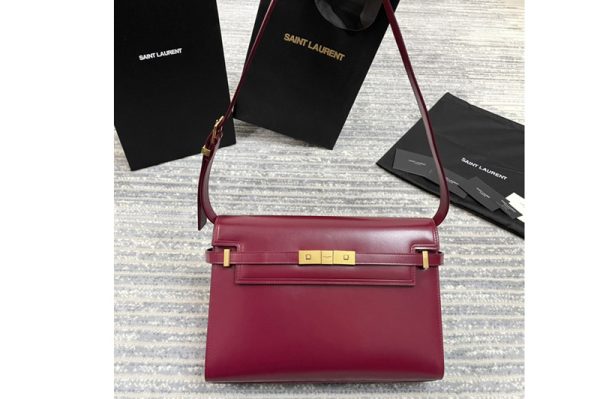 Replica Saint Laurent 579271 YSL MANHATTAN SHOULDER BAG IN Red SMOOTH LEATHER