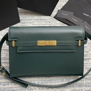 Replica Saint Laurent 579271 YSL MANHATTAN SHOULDER BAG IN Green SMOOTH LEATHER