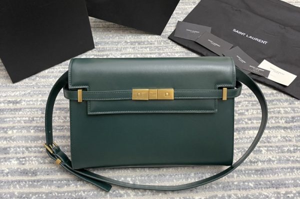 Replica Saint Laurent 579271 YSL MANHATTAN SHOULDER BAG IN Green SMOOTH LEATHER