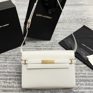 Replica Saint Laurent 579271 YSL MANHATTAN SHOULDER BAG IN White SMOOTH LEATHER