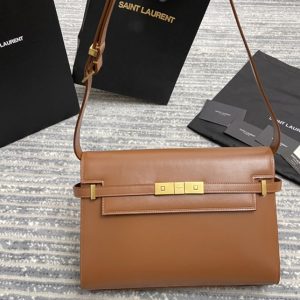 Replica Saint Laurent 579271 YSL MANHATTAN SHOULDER BAG IN Tan SMOOTH LEATHER