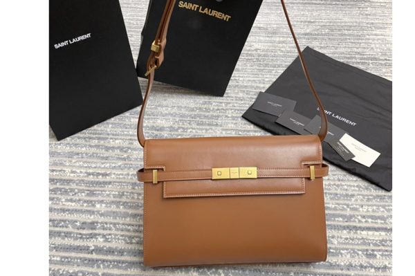 Replica Saint Laurent 579271 YSL MANHATTAN SHOULDER BAG IN Tan SMOOTH LEATHER