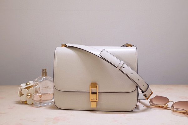 Replica Saint Laurent YSL 585060 Carre Satchel Bags In White Smooth Leather