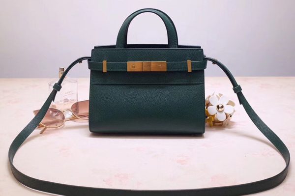 Replica Saint Laurent 593741 YSL Manhattan Nano Bag in Green Grain de Poudre Embossed Leather