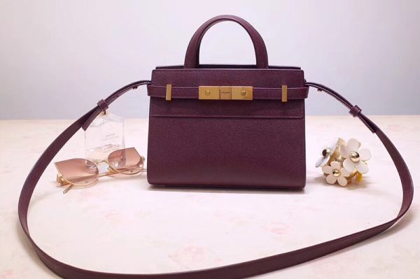 Replica Saint Laurent 593741 YSL Manhattan Nano Bag in Purple Grain de Poudre Embossed Leather