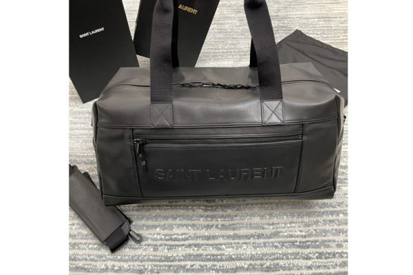 Replica Saint Laurent 594400 YSL LARGE DUFFLE BAG in Black MOOTH LAMBSKIN