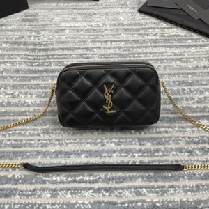 Replica Saint Laurent 608941 YSL BECKY DOUBLE-ZIP POUCH IN QUILTED MATTE LEATHER