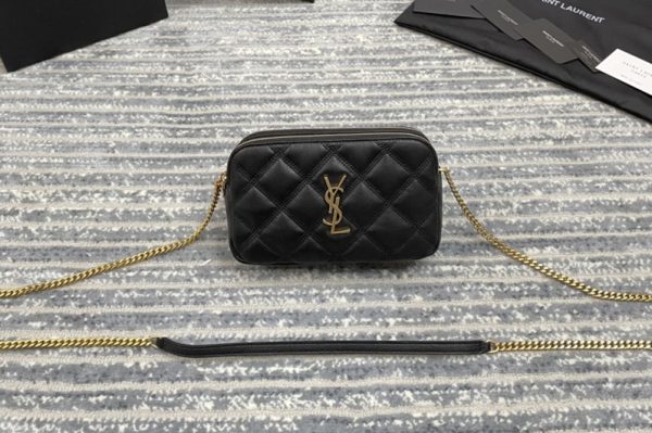 Replica Saint Laurent 608941 YSL BECKY DOUBLE-ZIP POUCH IN QUILTED MATTE LEATHER