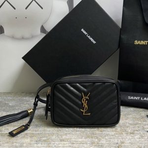 Replica Saint Laurent 614031 YSL LOU BELT BAG IN Black QUILTED LEATHER