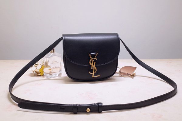 Replica Saint Laurent 619740 YSL Kaia Small Satchel Bag in Black Smooth Vintage Leather