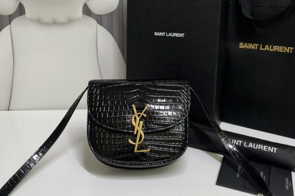 Replica Saint Laurent 619740 YSL KAIA SMALL SATCHEL IN SHINY CROCODILE-EMBOSSED LEATHER