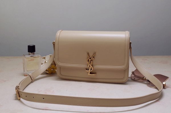 Replica Saint Laurent 634305 YSL SOLFERINO MEDIUM SATCHEL Bag IN Beige BOX SAINT LAURENT LEATHER