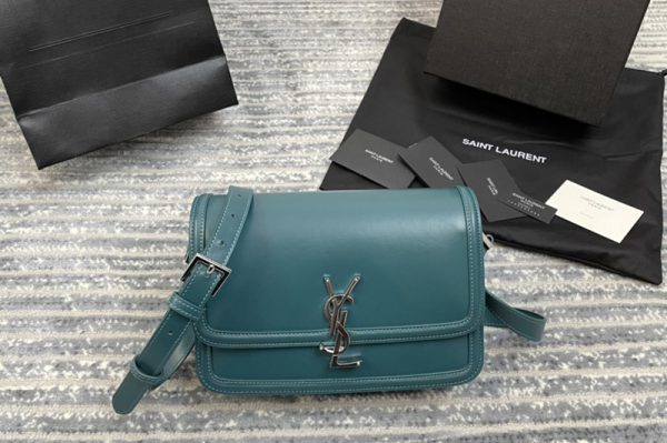 Replica Saint Laurent 634305 YSL SOLFERINO MEDIUM SATCHEL Bag IN Blue BOX SAINT LAURENT LEATHER