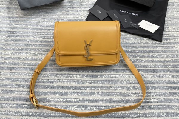 Replica Saint Laurent 634305 YSL SOLFERINO MEDIUM SATCHEL Bag IN Tan BOX SAINT LAURENT LEATHER