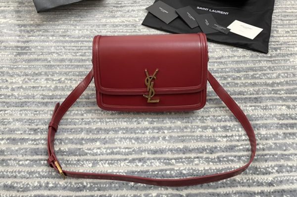 Replica Saint Laurent 634305 YSL SOLFERINO MEDIUM SATCHEL Bag IN Red BOX SAINT LAURENT LEATHER